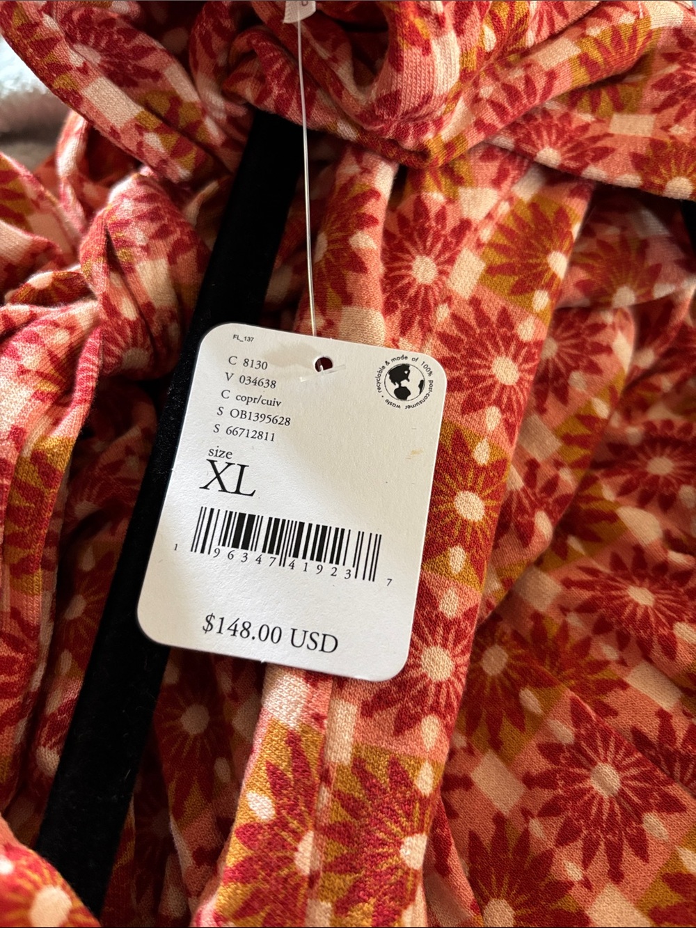 Free People Rust Plaid Tie-Back Wide-Leg Jumpsuit - Picture 10 of 10
